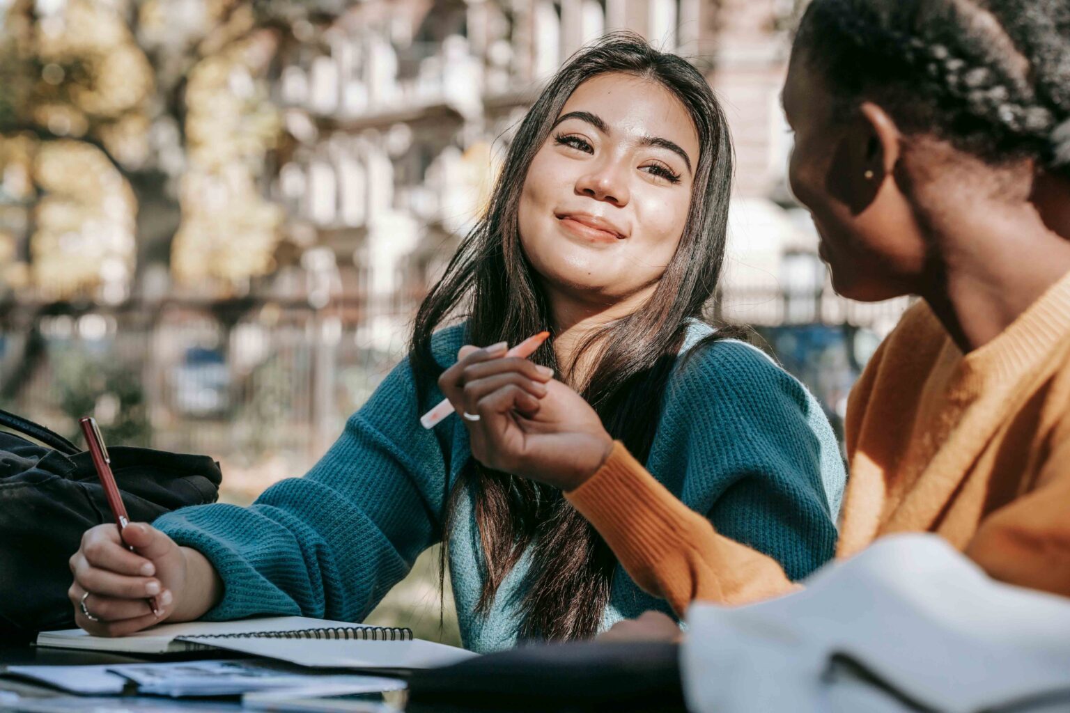 Girl smiling in the sun