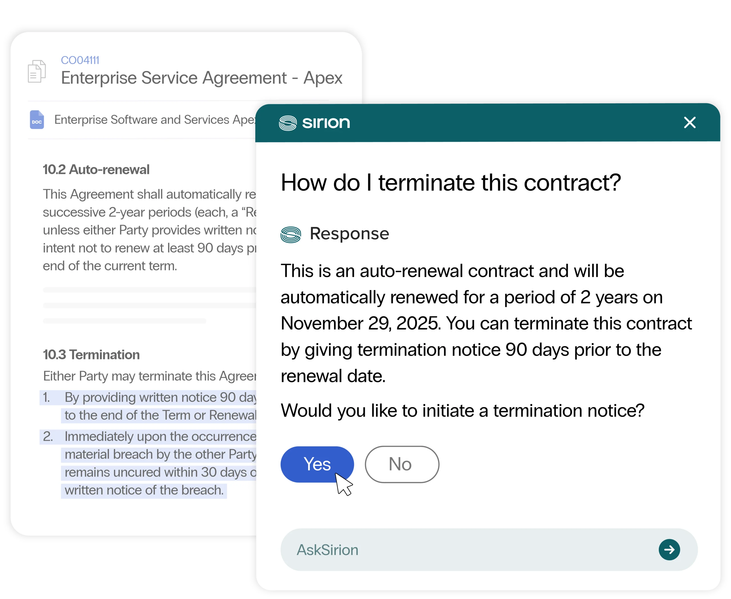 AskSirion: actions, insights, and alerts at your command