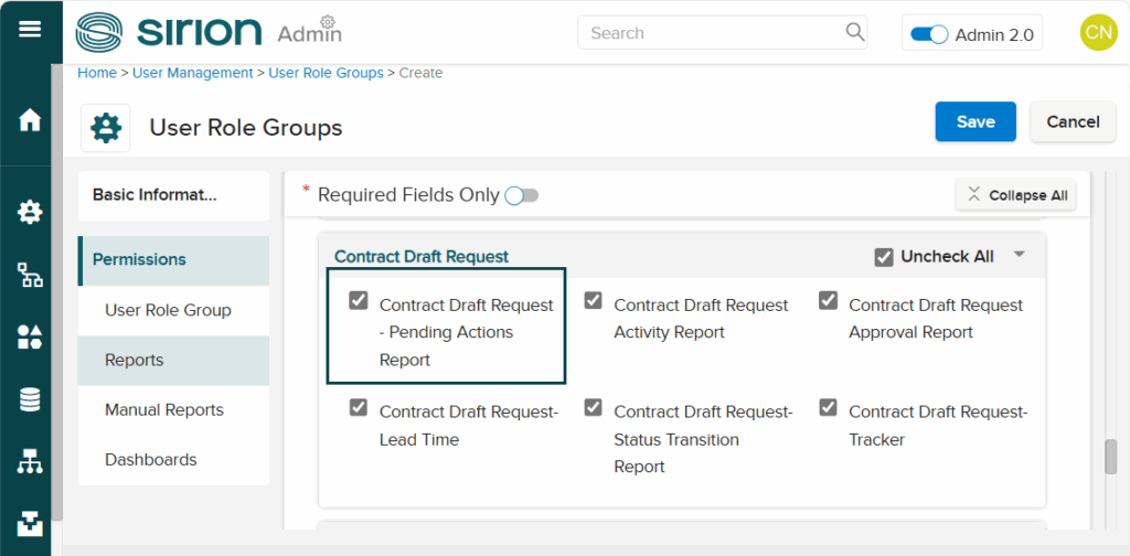 Pending Actions in Draft Requests